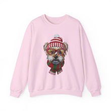 Load image into Gallery viewer, Holiday Dog Crewneck Sweatshirt – Cute Pup in Beanie & Scarf