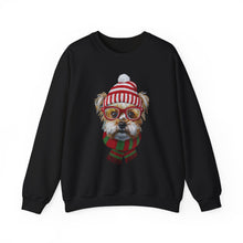 Load image into Gallery viewer, Holiday Dog Crewneck Sweatshirt – Cute Pup in Beanie & Scarf