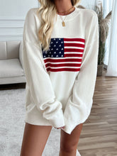 Load image into Gallery viewer, American Flag Sweater US Flag Round Neck Long Sleeve Knit Top
