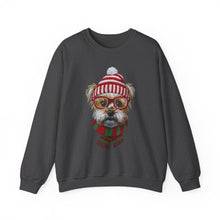 Load image into Gallery viewer, Holiday Dog Crewneck Sweatshirt – Cute Pup in Beanie &amp; Scarf
