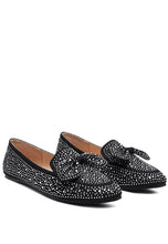 Load image into Gallery viewer, Dewdrops Embellished Casual Bow Loafers
