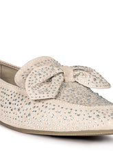 Load image into Gallery viewer, Dewdrops Embellished Casual Bow Loafers
