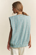 Load image into Gallery viewer, Frayed Tweed Padded Shoulder Vest
