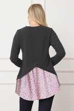 Load image into Gallery viewer, Layered Floral Tulip Hem Back Accent Top
