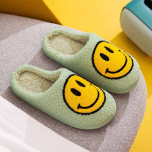 Load image into Gallery viewer, Mint Yellow Non Slip Smiley Face Slippers
