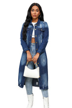 Load image into Gallery viewer, Maxi Long Denim Jacket
