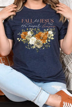 Load image into Gallery viewer, Fall For Jesus He Never Leaves Graphic Tee
