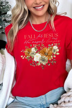 Load image into Gallery viewer, Fall For Jesus He Never Leaves Graphic Tee
