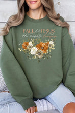 Load image into Gallery viewer, Fall For Jesus He Never Leaves Fleece Crew Neck Long Sleeve Sweatshirts
