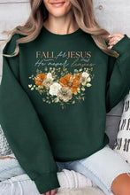 Load image into Gallery viewer, Fall For Jesus He Never Leaves Fleece Crew Neck Long Sleeve Sweatshirts
