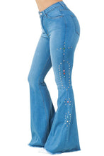 Load image into Gallery viewer, High Rise Santa Rosa Bell Bottom Denim Jean
