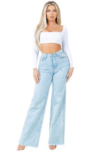 Load image into Gallery viewer, High Rise Wide Leg Brooklyn Studded Denim Jean
