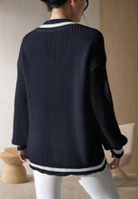 Load image into Gallery viewer, V-Neck Knitted Long Sleeve Sweater Vest for Women
