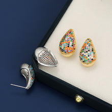 Load image into Gallery viewer, 18K Gold-Plated Zircon Teardrop Earring
