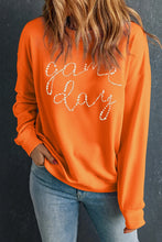 Load image into Gallery viewer, GAME DAY Round Neck Long Sleeve Sweatshirt
