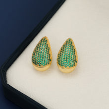 Load image into Gallery viewer, 18K Gold-Plated Zircon Teardrop Earring
