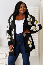 Load image into Gallery viewer, Cute Floral Button Down Longline Cardigan Smiley Face Sweater
