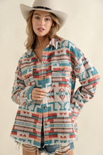 Load image into Gallery viewer, Frayed Aztec Western Shacked Jacket
