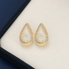 Load image into Gallery viewer, 18K Gold-Plated Zircon Teardrop Earring
