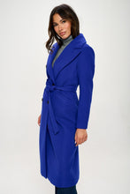 Load image into Gallery viewer, Royal Blue Double-Breasted Longline Coat with Belt
