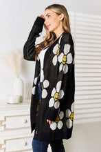 Load image into Gallery viewer, Cute Floral Button Down Longline Cardigan Smiley Face Sweater
