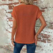 Load image into Gallery viewer, Chic and Comfy: Summer Solid Color Waffle Crew Neck Tee for Women
