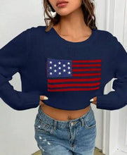 Load image into Gallery viewer, Round Neck Flag Sweater Patriot for Youth
