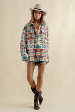 Load image into Gallery viewer, Frayed Aztec Western Shacked Jacket
