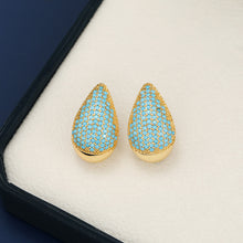 Load image into Gallery viewer, 18K Gold-Plated Zircon Teardrop Earring
