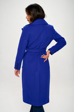 Load image into Gallery viewer, Royal Blue Double-Breasted Longline Coat with Belt
