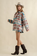 Load image into Gallery viewer, Frayed Aztec Western Shacked Jacket
