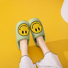 Load image into Gallery viewer, Mint Yellow Non Slip Smiley Face Slippers
