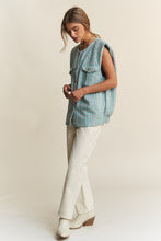 Load image into Gallery viewer, Frayed Tweed Padded Shoulder Vest
