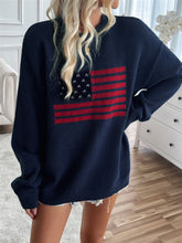 Load image into Gallery viewer, American Flag Sweater US Flag Round Neck Long Sleeve Knit Top
