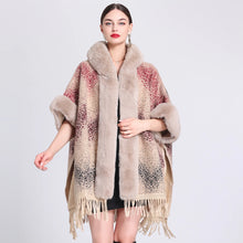 Load image into Gallery viewer, Chic Cashmere-Trimmed Plaid Inverness with Luxe Fur Collar
